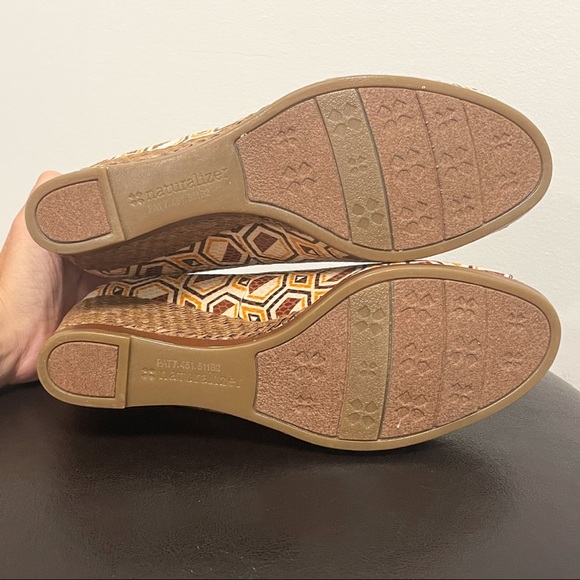 Naturalizer Vanilla Narlene Open Toe Wedge Heels NIB 8N 8 Narrow Cream Brown - Picture 9 of 12